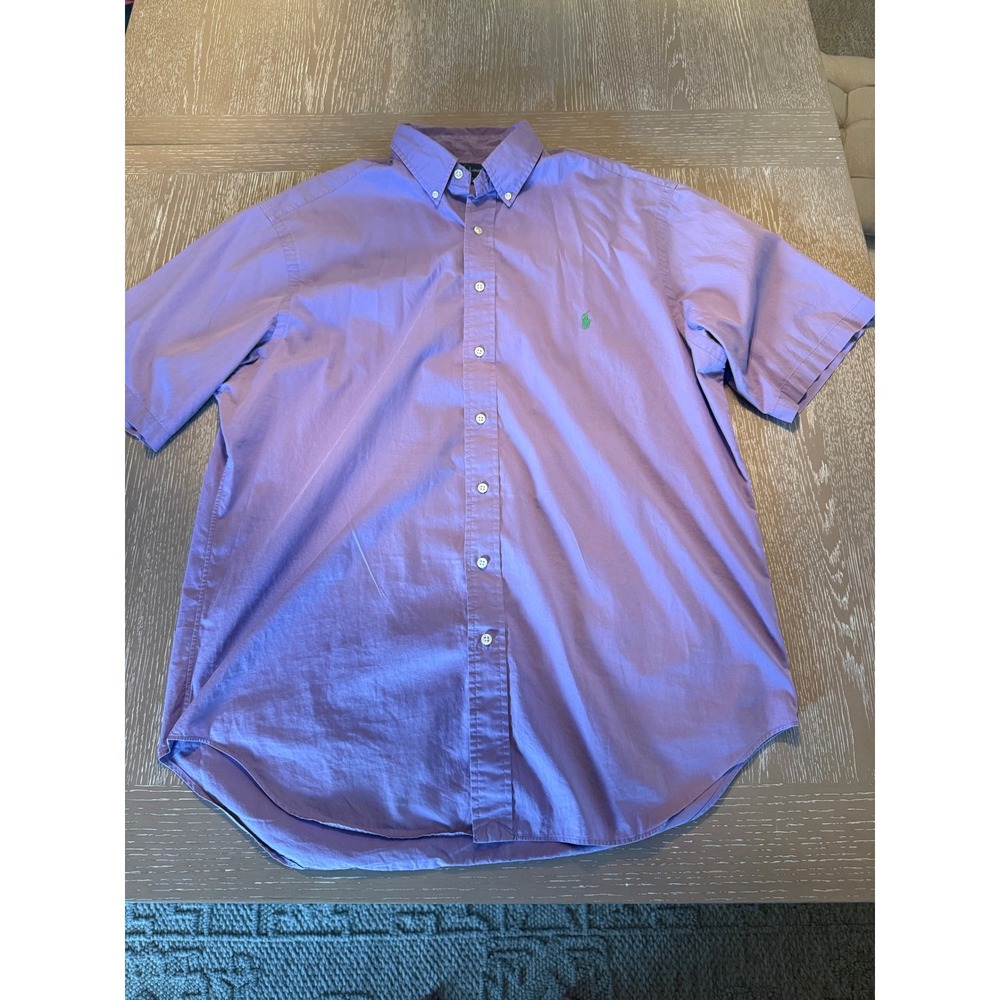 Polo Ralph Lauren Mens XLT Purple Short Sleeve Button Down Classic Fit Shirt